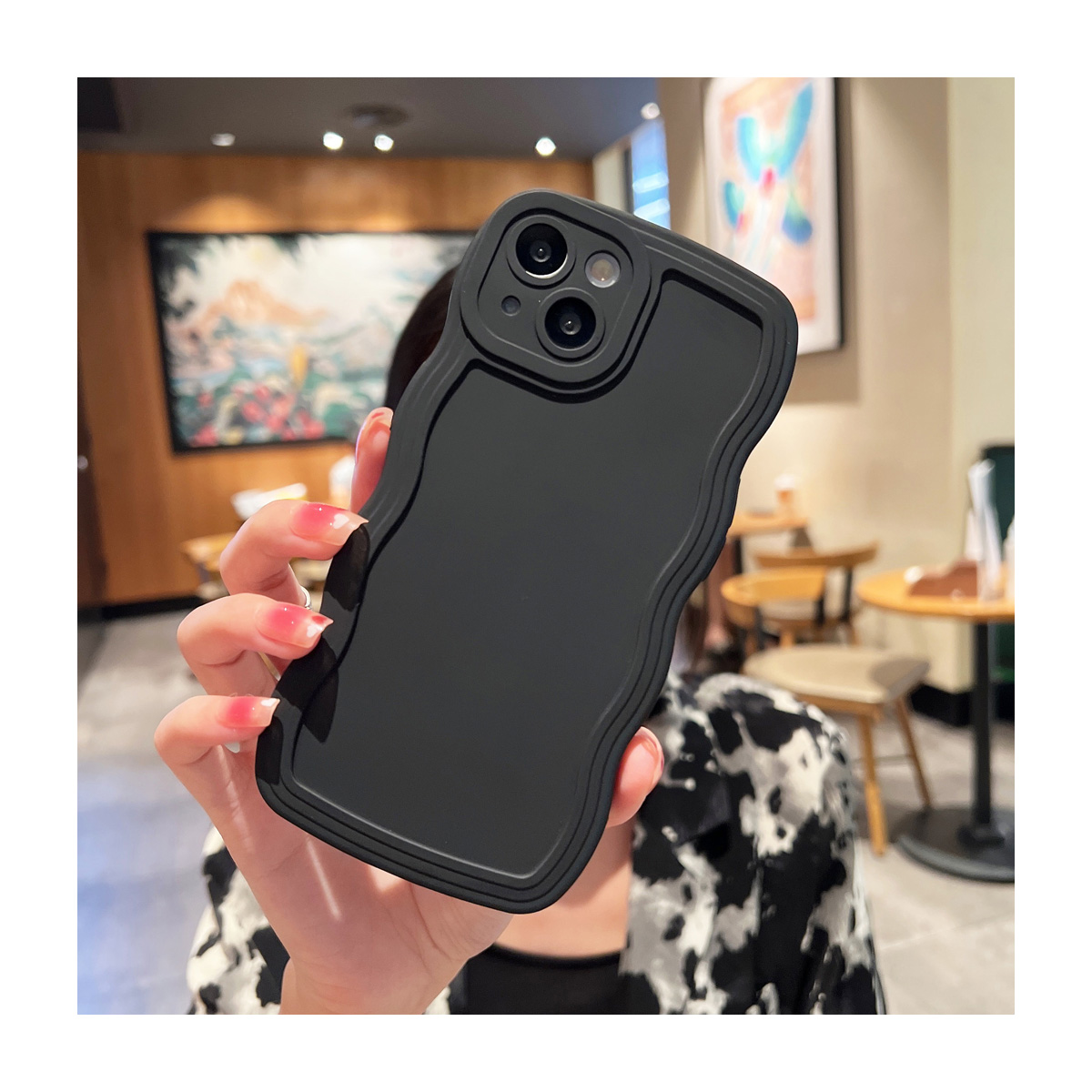 Apple iPhone14 Pro Max ケース 背面カバー レディース かわいい 持ちやすい 多彩 波仕様 爽やか 可愛い ソフトケース 強化ガラスフィルム おまけ付き｜coco-fit2018｜02