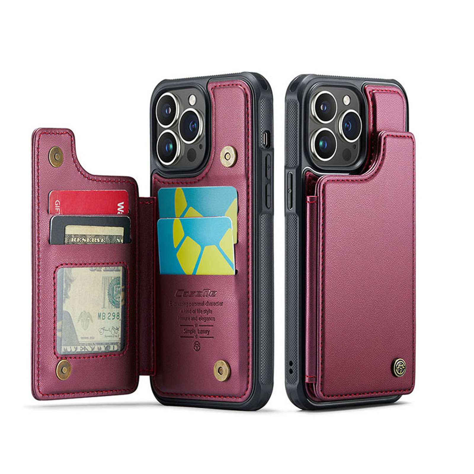 Apple iPhone 15 Plus Pro Maxケース 背面カバー カード収納 スタンド