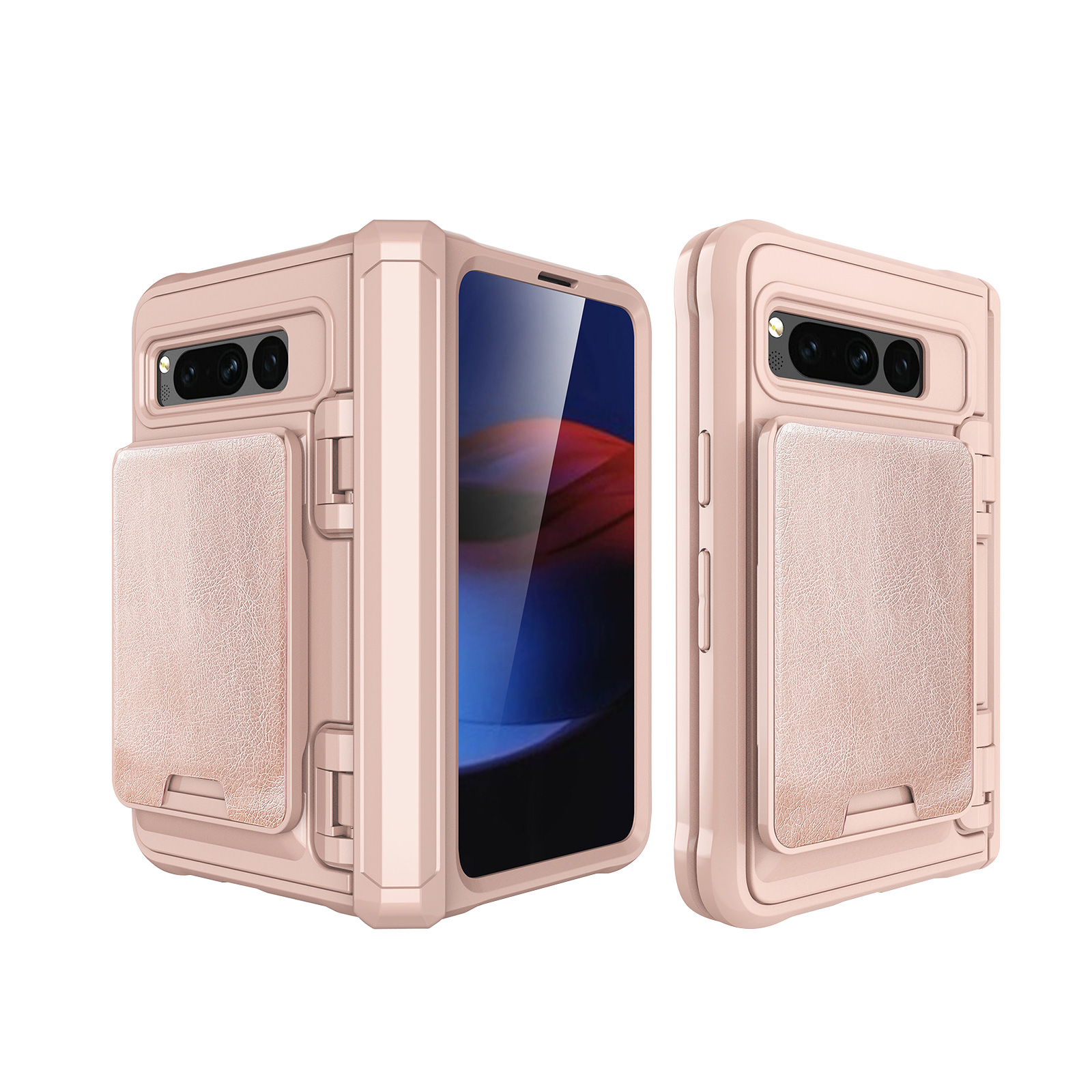 Google Pixel Fold ケース CASE 衝撃に強い TPU&PUレザー素材 前面強化