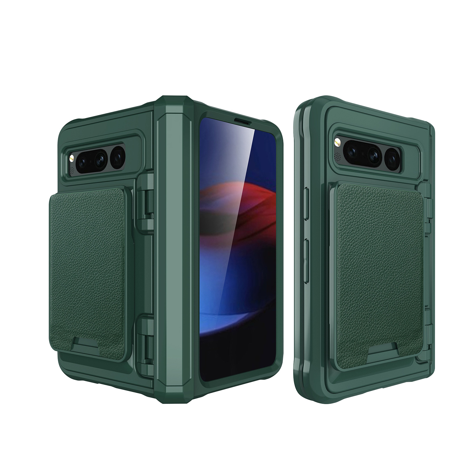 Google Pixel Fold ケース CASE 衝撃に強い TPU&PUレザー素材 前面強化