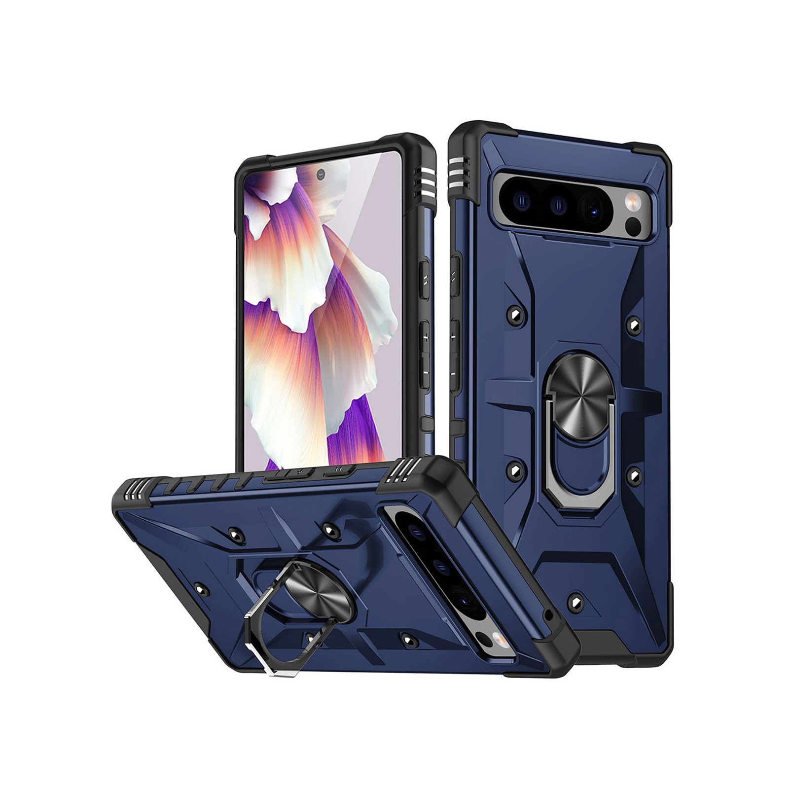 Google Pixel 8 Pro ケース 耐衝撃 カバー TPU&PC 2重構造 リング付き