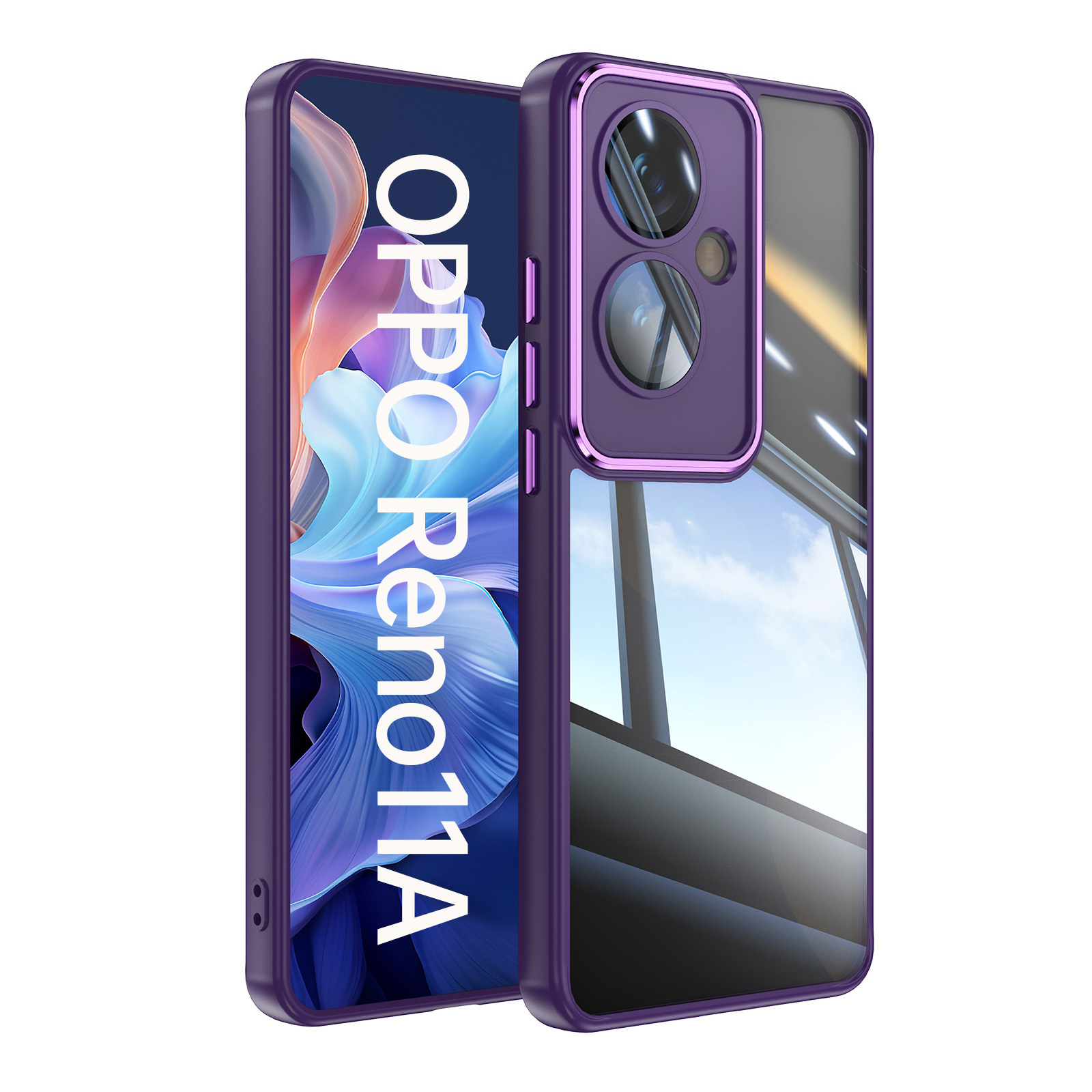 オッポ OPPO Reno11 A F 5G ケース TPU&金属素材 背面カバー 衝撃に
