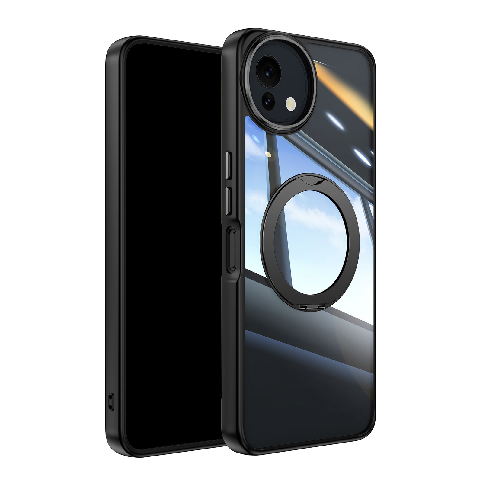 AQUOS シャープ アクオス センス9用のケース TPU&PC素材 360°回転し