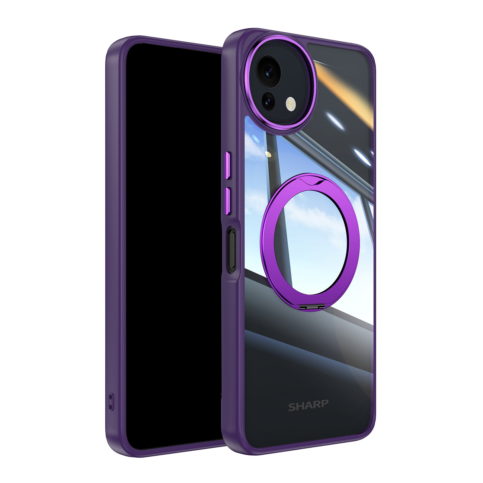 AQUOS シャープ アクオス センス9用のケース TPU&PC素材 360°回転し