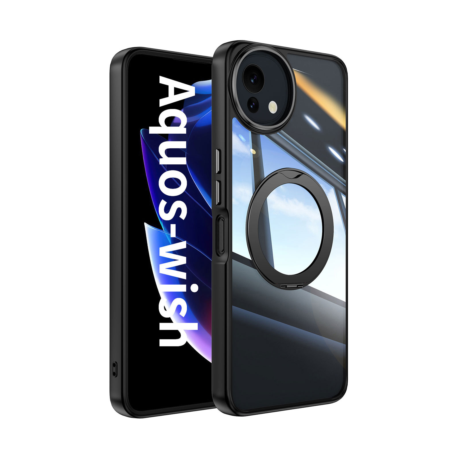 AQUOS シャープ アクオス ウィッシュ5用のカバー 金属 クリア 耐衝撃