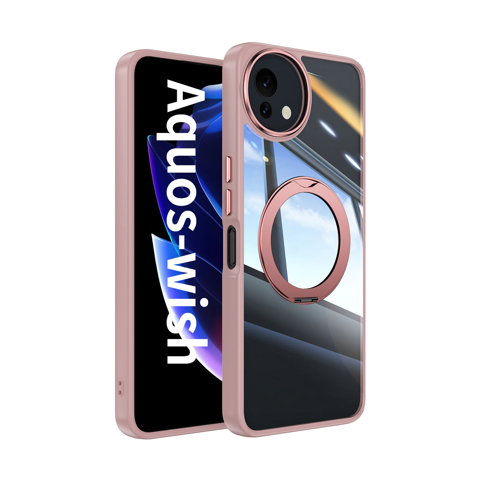 AQUOS シャープ アクオス ウィッシュ5用のカバー 金属 クリア 耐衝撃