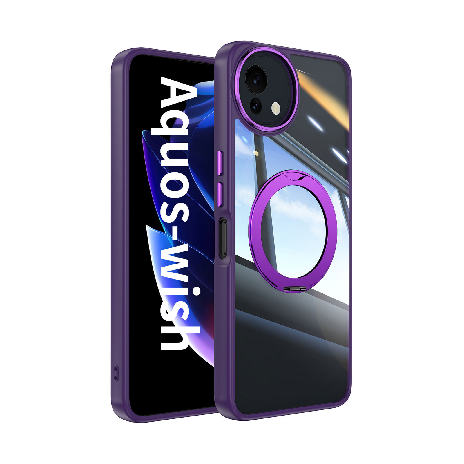 AQUOS シャープ アクオス ウィッシュ5用のカバー 金属 クリア 耐衝撃
