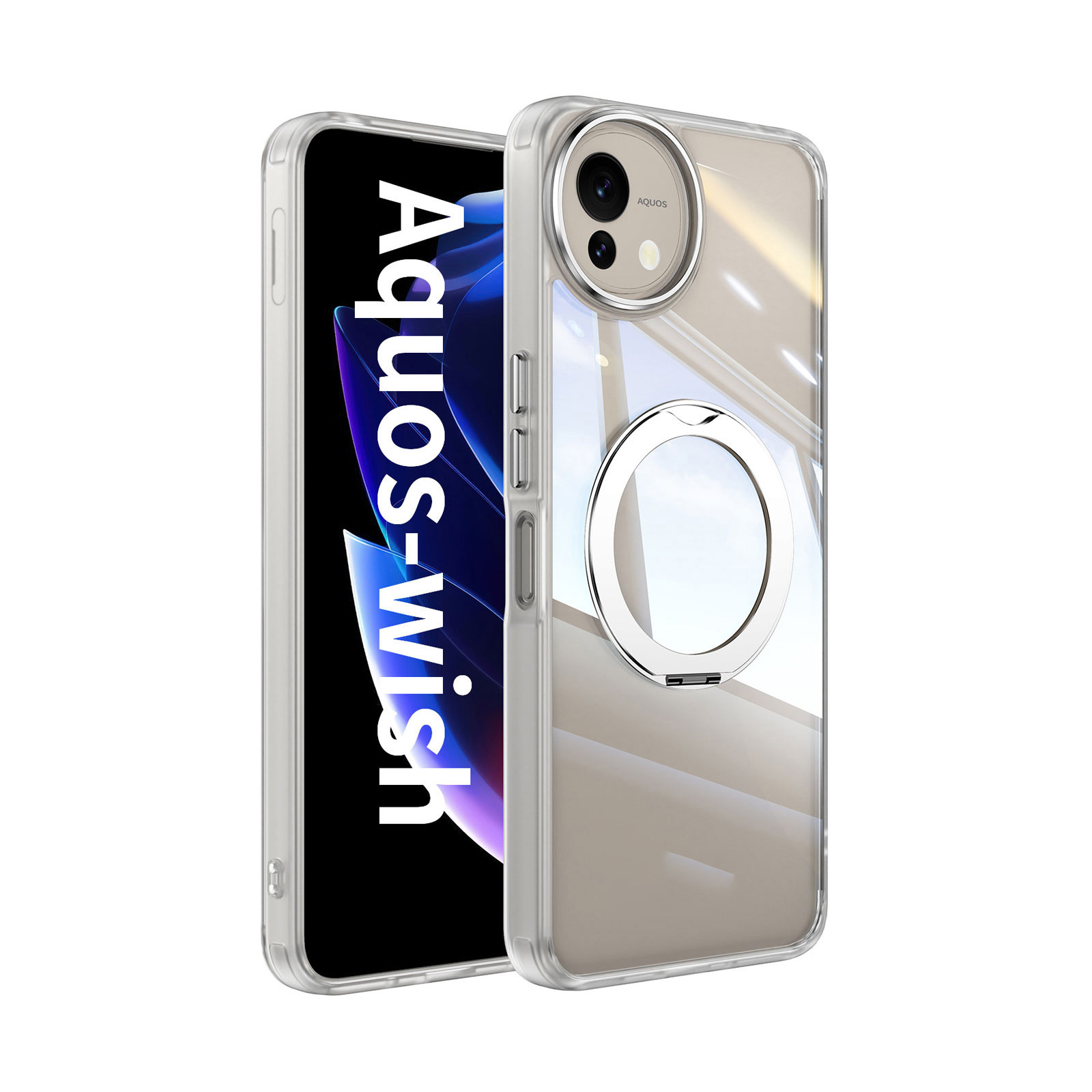 AQUOS シャープ アクオス ウィッシュ5用のカバー 金属 クリア 耐衝撃