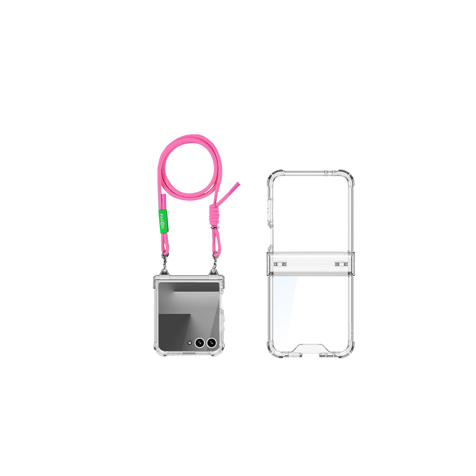 Galaxy Samsung Z Flip7 ケース 折りたたみ型 PC素材 クリア CASE 持ち