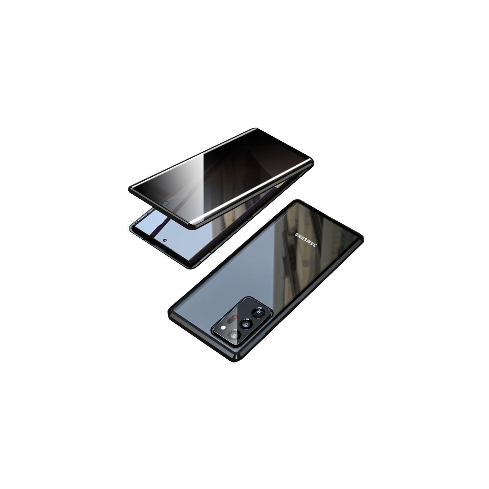 Samsung Galaxy A54 5G SC-53D SCG21 ケース カバー アルミニウムバンパー マグネット装着 耐衝撃 前後強化ガラス保護 正面背面パネル付き 覗き見防止｜coco-fit2018｜02