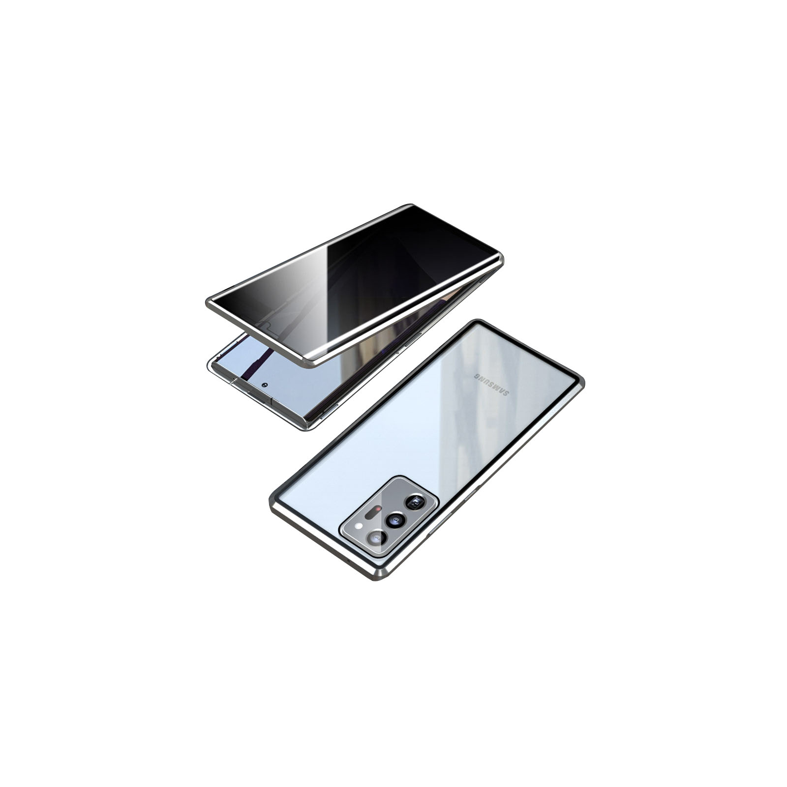Samsung Galaxy A54 5G SC-53D SCG21 ケース カバー アルミニウムバンパー マグネット装着 耐衝撃 前後強化ガラス保護 正面背面パネル付き 覗き見防止｜coco-fit2018｜05