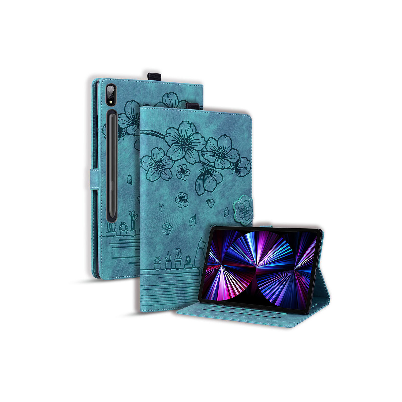 Samsung Galaxy Tab S9 Ultra 14.6型 (インチ)    ケース カバー 手帳型 TPU&PUレザー カード収納 マグネットバックルデザイン   手帳型カバー｜coco-fit2018｜03
