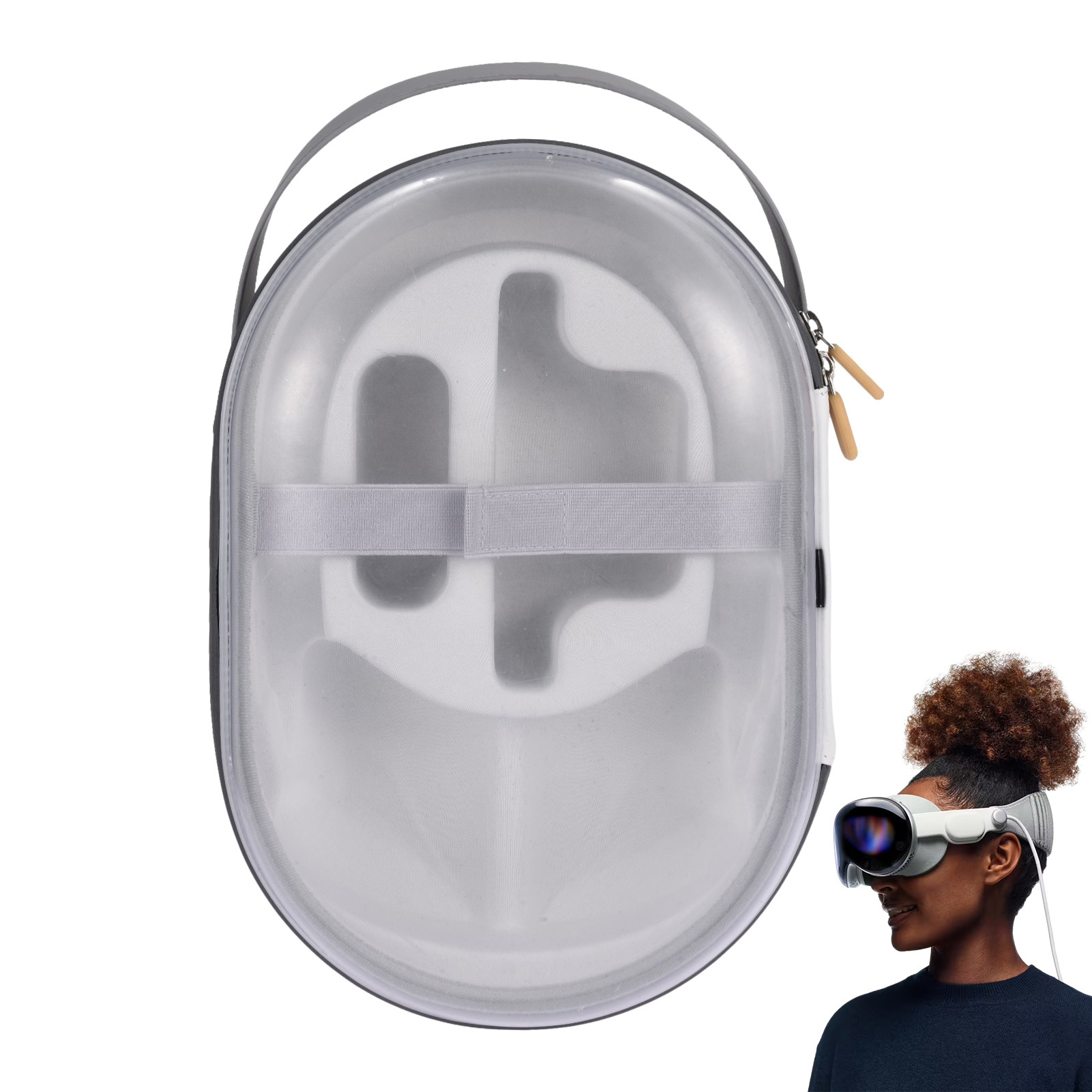 アップル Apple Vision Pro ケース 耐衝撃 カバー VRゴーグル  EVAポーチ CASE 収納バッグ 軽量 持ちやすい 手提げかばん 便利  おしゃれ ポーチケース｜coco-fit2018｜03