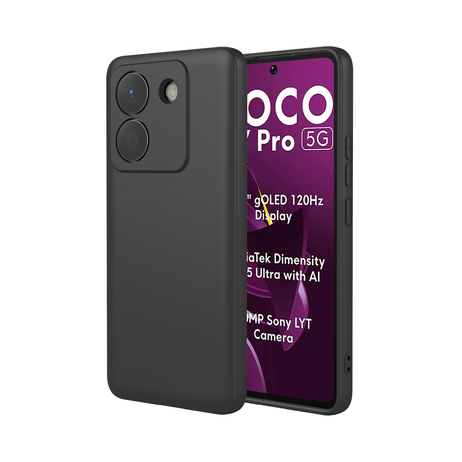POCO M7 Pro 5G 256GB ブラック 本体 ケース付きCランク相当 Xiaomi（シャオミ） 小米 POCO M7 プロ 5G用の衝撃に強い スマホ保護