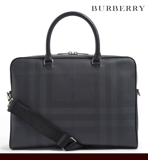 BURBERRY ブリーフケース ロンドンチェック A4 メンズ ビジネス 黒-