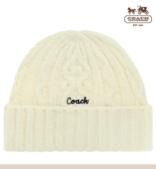 COACH（コーチ） ニット帽 帽子 ニットキャップ レディース ストライプ