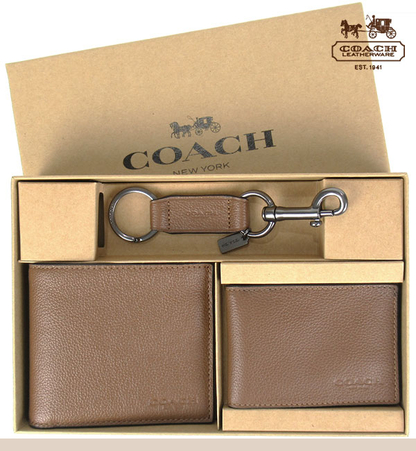 お得最安値】 COACH - COACH 二つ折り財布 キーホルダー付きの通販 by