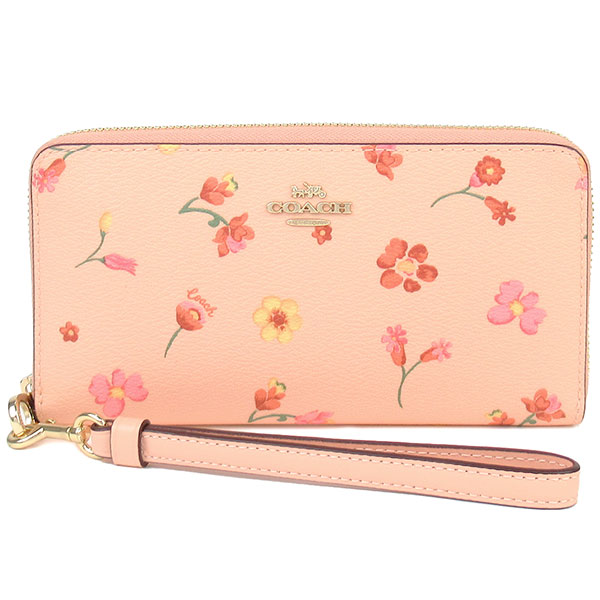 コーチ 長財布 レディース COACH 専用箱付き 花柄 ストラップ2本付き ...