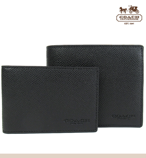 COACH（コーチ） 二つ折り財布 定期入れ パスケース IDケース メンズ