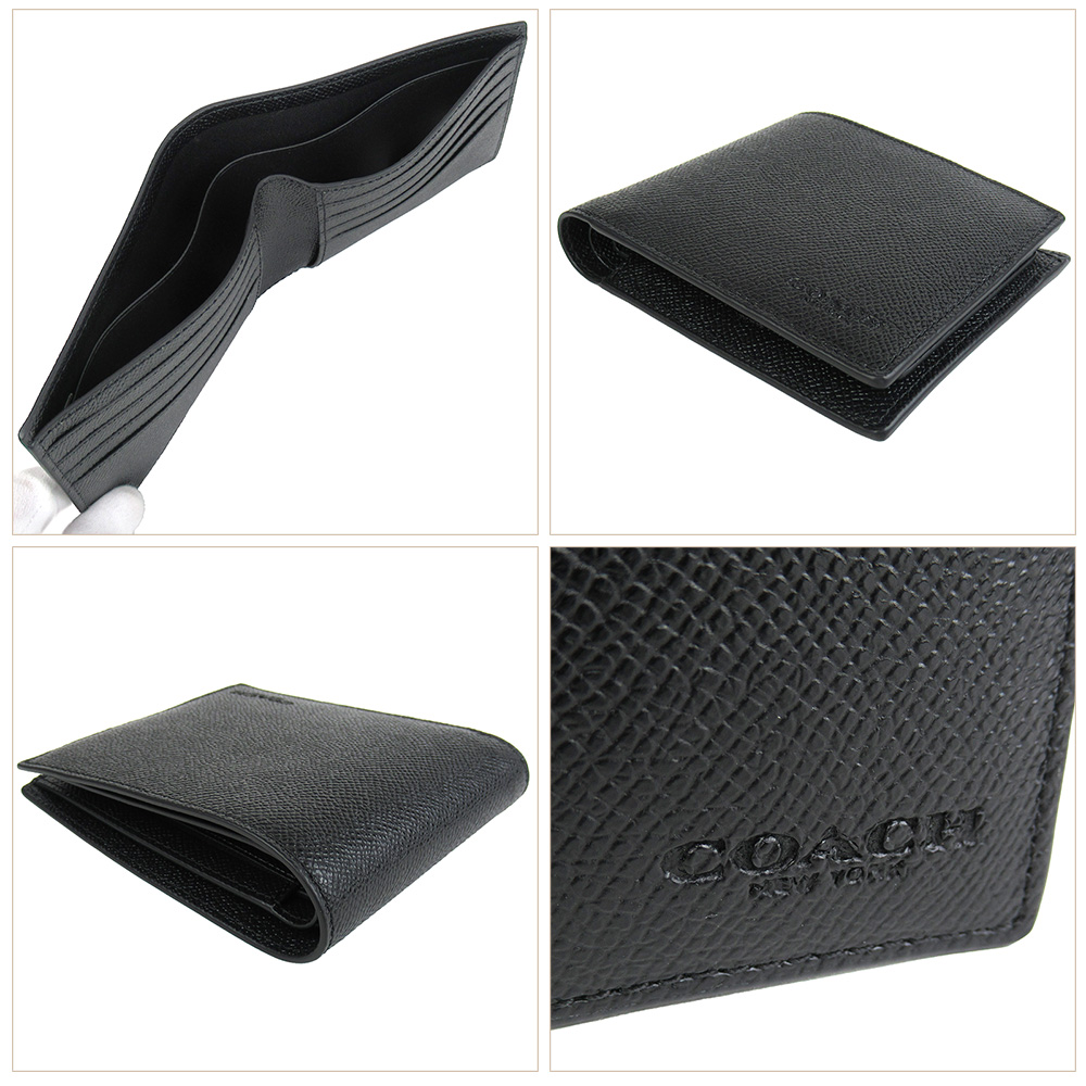 新品☆COACH(コーチ)メンズ　ブラック レザー ケース COACH】コーチ メンズ スムースカーフレザー トラック メッセンジャー