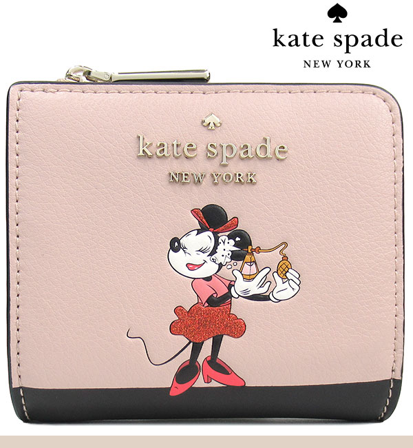 ケイトスペード 二つ折り財布 kate spade ディズニー ミニーマウス コラボ 限定商品 レザー