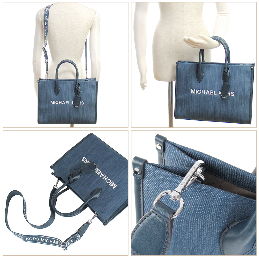 未使用タグ付き マイケルコース ミレラ 2way デニム トートバッグ A4可 MICHAEL KORS（マイケルコース） マイケル トートバッグ レディース