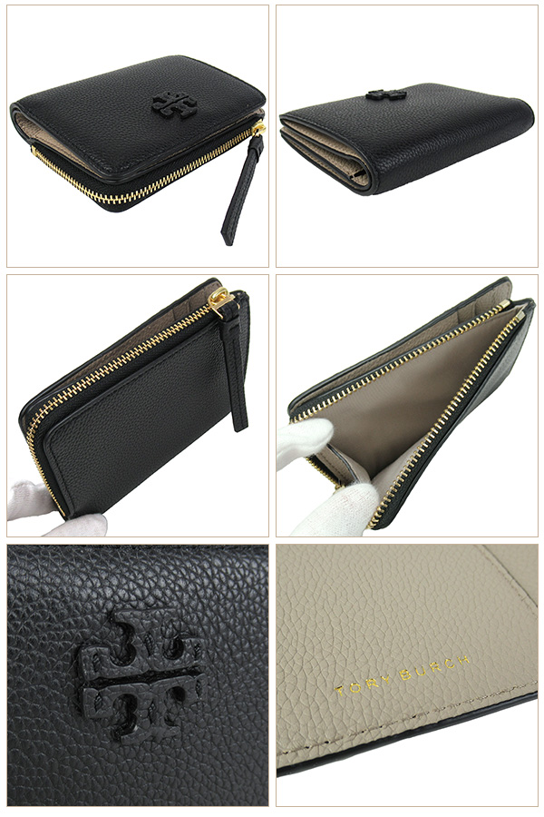 新品⭐直輸入⭐TORY BURCH⭐トリーバーチ⭐新品 折財布 レザー黒 TORY BURCH トリーバーチ 二つ折り財布 レディース Tory Burch