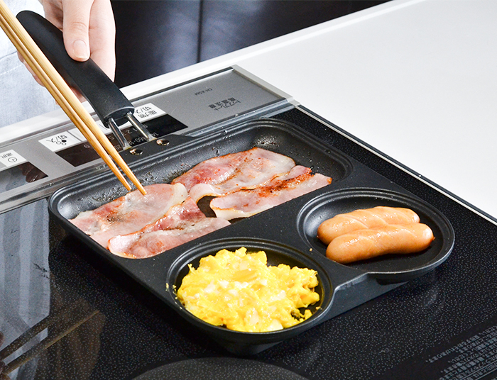 ビーワーススタイル まるまるしかくパン フライパン 仕切り付き 日本製