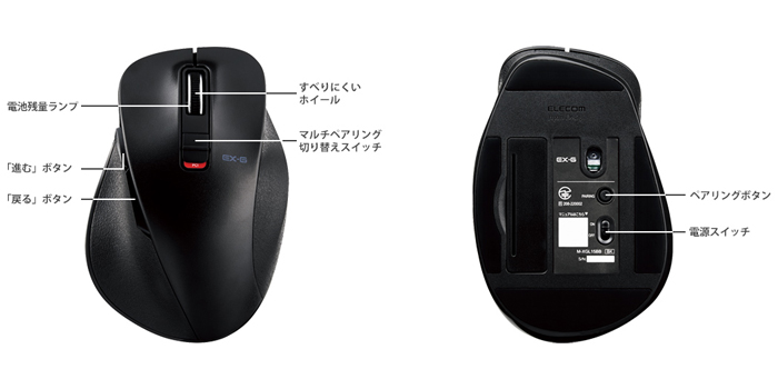 エレコム ELECOM ワイヤレスマウス 無線 Bluetooth 5ボタン Mサイズ 握りの極み ブラック M-XGM15BBBK  :4549550245470:webby shop - 通販 - Yahoo!ショッピング