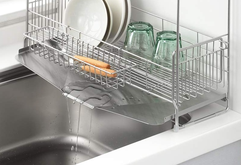 水切りラック 2段 ステンレス 伸縮 シンク上 幅15×奥行47cm 日本製 燕