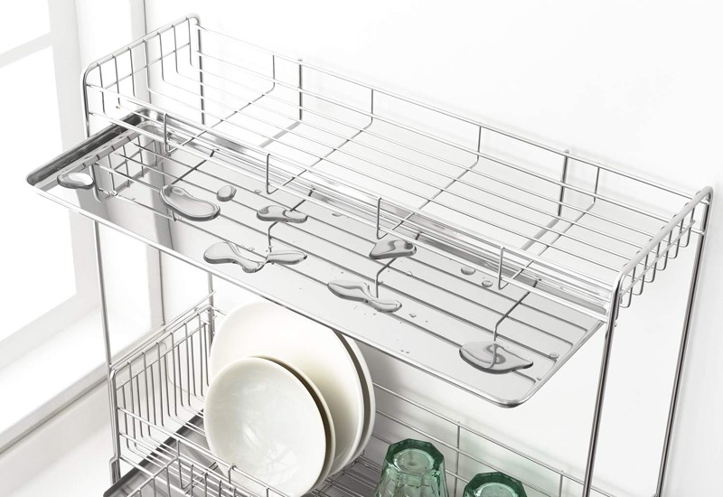 水切りラック 2段 ステンレス 伸縮 シンク上 幅15×奥行47cm 日本製 燕