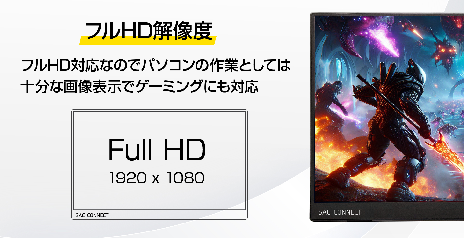 SAC SAC CONNECT エスエーシー ポータブル LCD モニター SPMFHD156