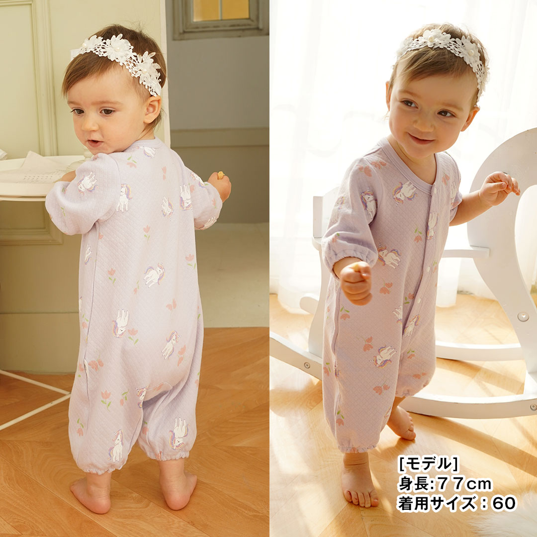 cocobaby ロンパース 80 70 60 長袖 冬 新生児 前開き 春 秋 白 男の子