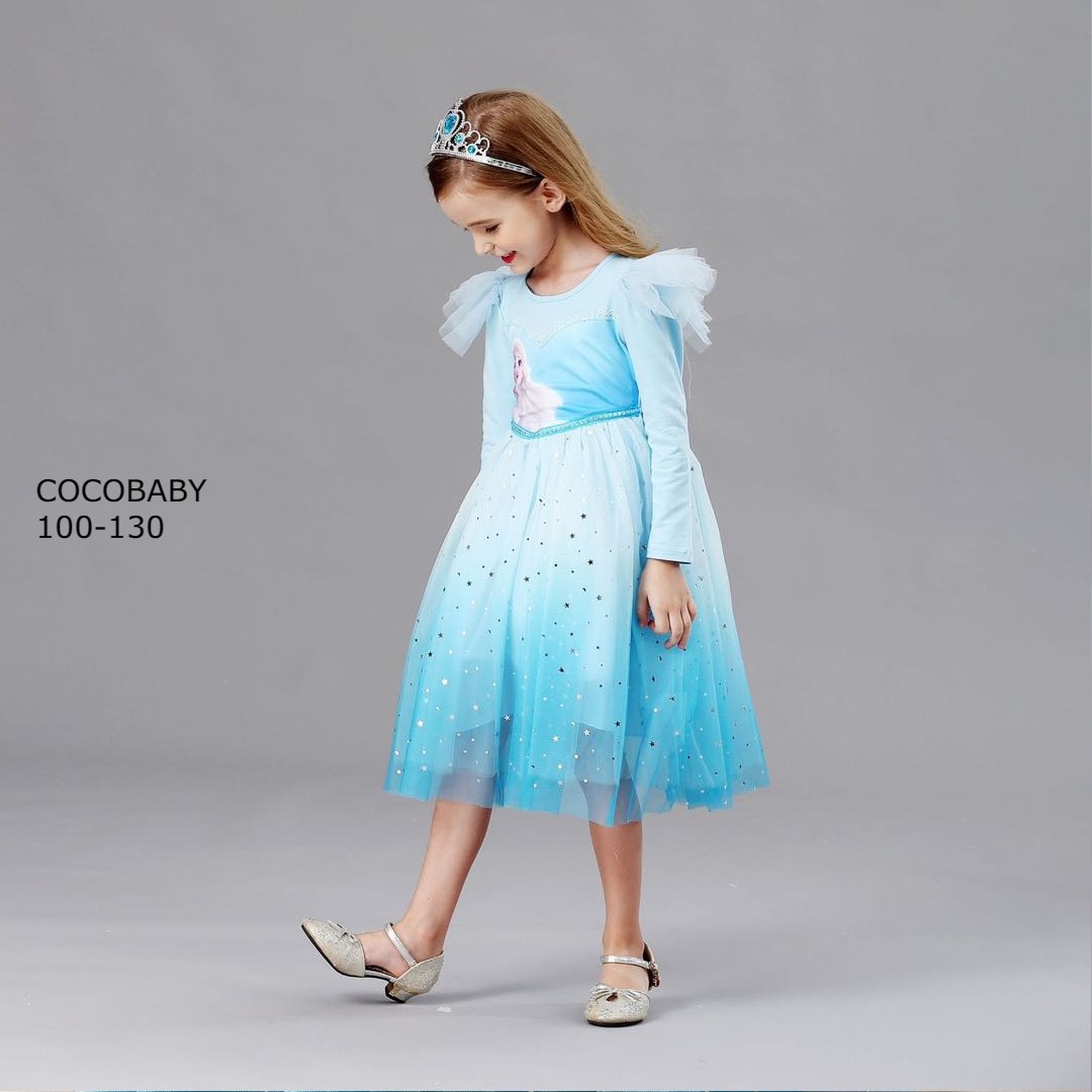 プリンセス ドレス 子供 冬 クリスマス ワンピース 長袖 綿 お姫様