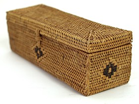 アタ製インセンスBOX3 アジアン雑貨 バリ かご 蓋付き カトラリー