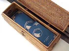 アタ製インセンスBOX3 アジアン雑貨 バリ かご 蓋付き カトラリー