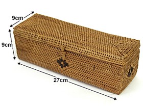 アタ製インセンスBOX3 アジアン雑貨 バリ かご 蓋付き カトラリー