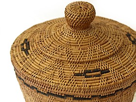 アタ とんがり帽子の蓋付きバスケット アジアン雑貨 バリ おしゃれ