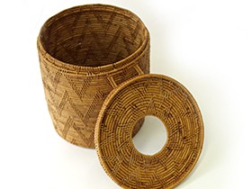 アタ ダストボックス(蓋付き) バリ かご リゾート アタ製品 バリ島