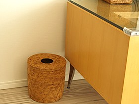 アタ ダストボックス(蓋付き) バリ かご リゾート アタ製品 バリ島