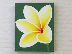 バリ絵画 プルメリア1(25×20cm) バリ雑貨 ハワイアン インテリア 玄関 おしゃれ 花 壁掛け 飾り アート フレーム パネル ココバリ |  | 02