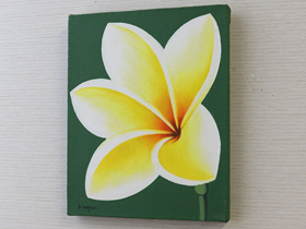 バリ絵画 プルメリア1(25×20cm) バリ雑貨 ハワイアン インテリア 玄関 おしゃれ 花 壁掛け 飾り アート フレーム パネル ココバリ |  | 03