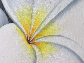 バリ絵画 プルメリア11(40×40cm)  バリ雑貨 アート ハワイアン インテリア 玄関 おしゃれ 花 壁掛け 飾り フレーム パネル ココバリ |  | 04