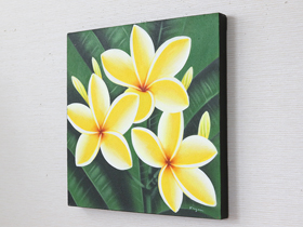 バリ絵画 プルメリア13(40×40cm)   花   壁掛け バリ風 インテリア バリアート ハワイ おしゃれ バリ雑貨 ココバリ |  | 03