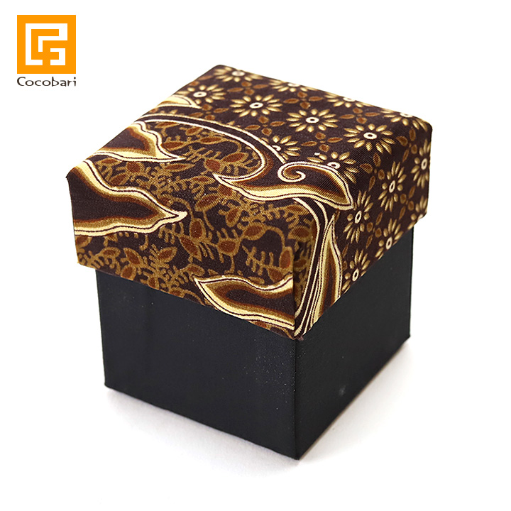 BOX SET アタ5cm用(Batik brown) オーガンジー付き(単品での購入不可・ガムランボールと一緒にご購入下さい)   ギフトボックス 贈り物 プレゼント｜cocobari