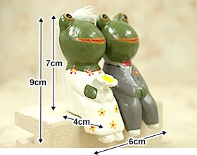 カエルS(ウェディング) 置物 オブジェ 玄関 縁起物 おしゃれ かわいい