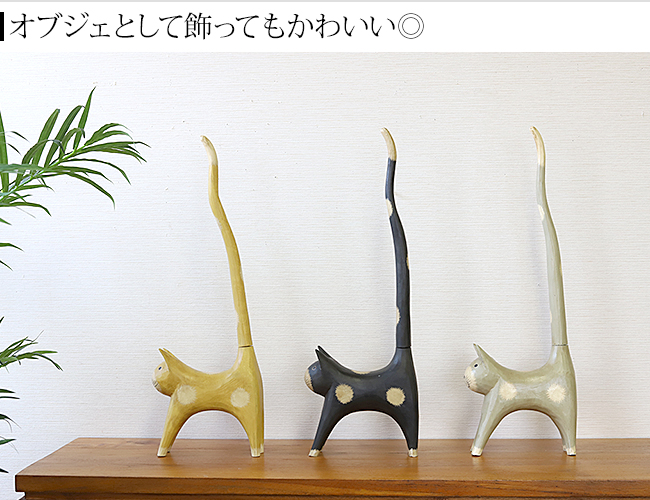 (特典付き) バリネコのトイレットペーパースタンド(アンティーク) ホルダー 予備 収納 トイレ インテリア 雑貨 ストッカー アジアン雑貨 バリ猫 グッズ 置物 関連画像5