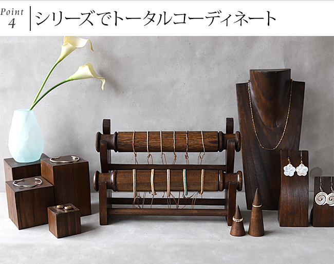 木製 ディスプレイブロック 10×10cm アクセサリー ディスプレイ ステージ 指輪 店舗用品 什器 ハンドメイド 作家 商品撮影 アジアン バリ おしゃれ 関連画像5