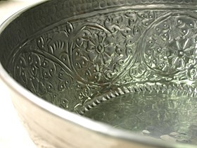 フットバスボウル(アルミ) フラワー 足浴 足湯 おしゃれ 桶