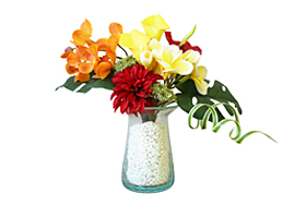 南国アレンジ ブーケセットM(MIXイエロー)  造花 花束 贈り物 プレゼント アジアン バリ リゾート バリ雑貨 バリ風 インテリア |  | 02